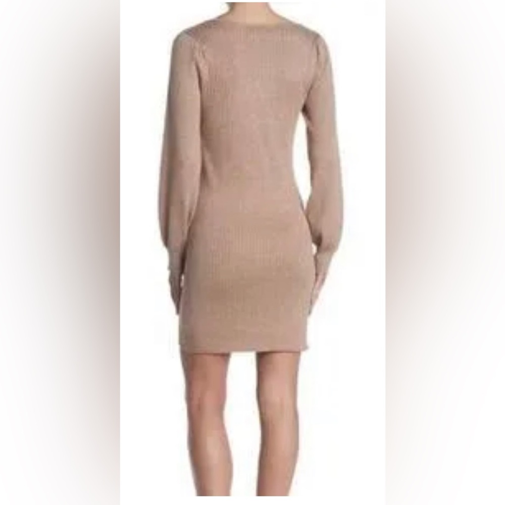 Blue Orchid Gold Ribbed Blouson Long Sleeve Dress Size Large NWT - Picture 3 of 10